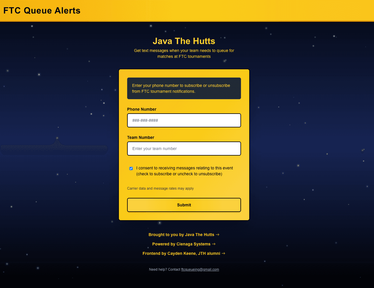 FTC Queuing Platform Screenshot